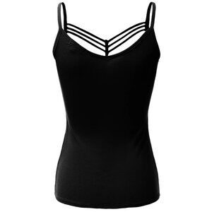 H2H Plus Size Black Strappy Cami Top 3XL